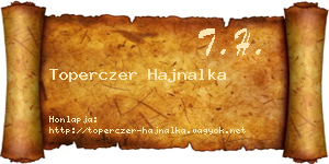 Toperczer Hajnalka névjegykártya